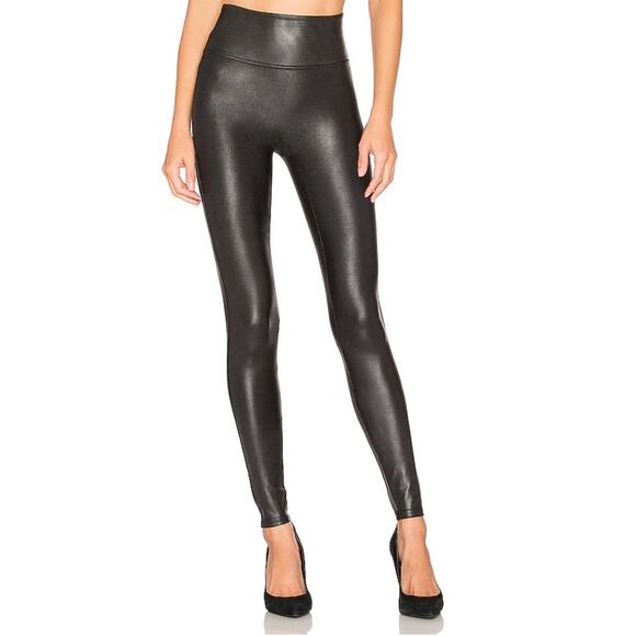 Spanx Faux Leather Leggings in Black Size Large Style 2437 Retail $98 - Picture 2 of 8